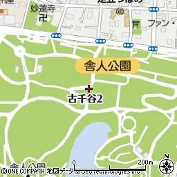 東京都足立区古千谷2丁目周辺の地図