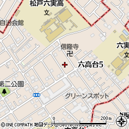 千葉県松戸市六高台5丁目34周辺の地図