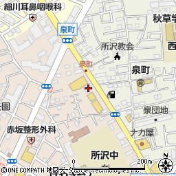 青梅信用金庫所沢支店周辺の地図