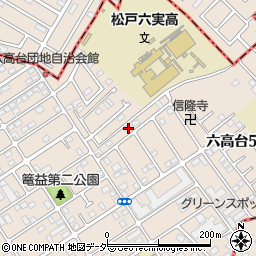 千葉県松戸市六高台5丁目10周辺の地図