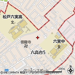 千葉県松戸市六高台5丁目周辺の地図