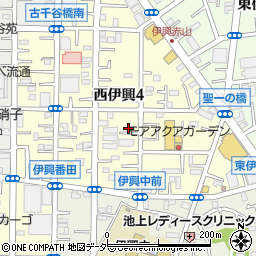 東京都足立区西伊興4丁目周辺の地図