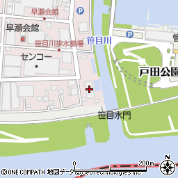埼玉県笹目排水機場周辺の地図