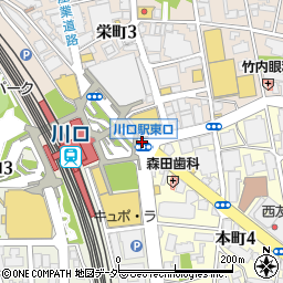 川口駅東口周辺の地図