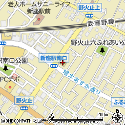 相撲茶屋ちゃんこ江戸沢新座店周辺の地図