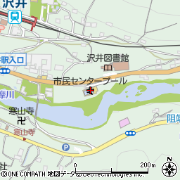 沢井市民センタープール周辺の地図