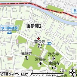 東京都足立区東伊興周辺の地図