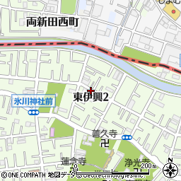 東京都足立区東伊興2丁目周辺の地図
