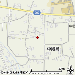 長野県伊那市東春近中殿島1663-4周辺の地図