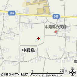 長野県伊那市東春近中殿島周辺の地図