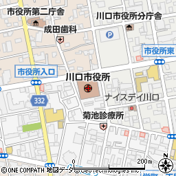 川口市役所　川口記者クラブ周辺の地図