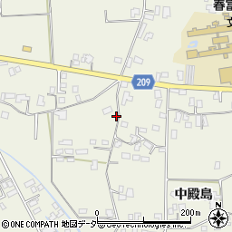 長野県伊那市東春近中殿島2522-1周辺の地図