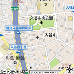 東京都足立区入谷4丁目13周辺の地図