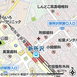 ファミリーマート新所沢駅東口店周辺の地図