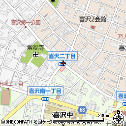 喜沢２周辺の地図