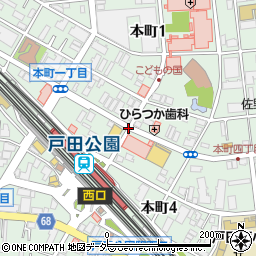 戸田公園駅入口周辺の地図