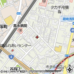 埼玉県草加市谷塚周辺の地図