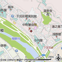 岐阜県下呂市湯之島870周辺の地図