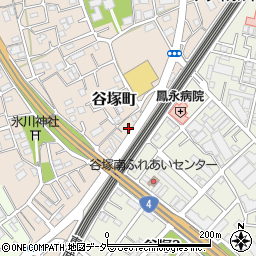 埼玉県草加市谷塚町459-2周辺の地図