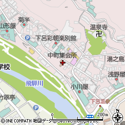 岐阜県下呂市湯之島852周辺の地図