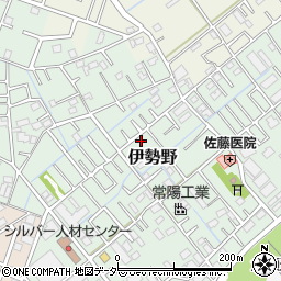 埼玉県八潮市伊勢野周辺の地図