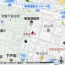 戸田市役所　東部浄水場周辺の地図