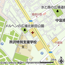 スーパーオザム中富店周辺の地図