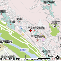 岐阜県下呂市湯之島525周辺の地図