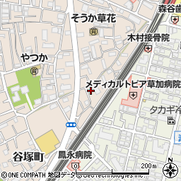 埼玉県草加市谷塚町167周辺の地図