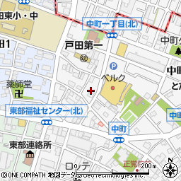 埼玉県戸田市中町1丁目32周辺の地図
