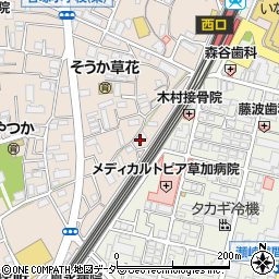 埼玉県草加市谷塚町221周辺の地図