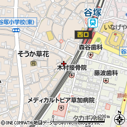 埼玉県草加市谷塚町545-1周辺の地図