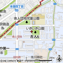 東京都足立区舎人6丁目周辺の地図
