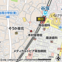 埼玉県草加市谷塚町546-4周辺の地図
