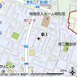 埼玉県新座市東3丁目周辺の地図
