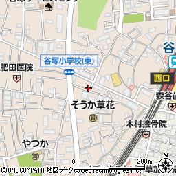 埼玉県草加市谷塚町595周辺の地図