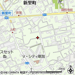 埼玉県草加市新里町周辺の地図