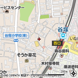埼玉県草加市谷塚町627-4周辺の地図