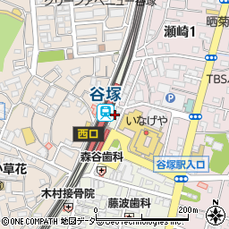ファミリーマート谷塚駅東口店周辺の地図