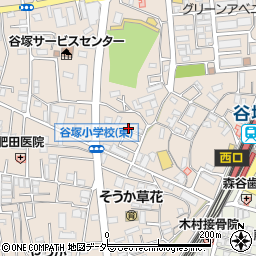 埼玉県草加市谷塚町613周辺の地図