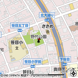 野竹公園周辺の地図