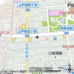 上戸田郵便局周辺の地図