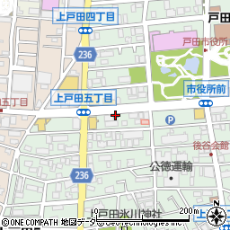 上戸田郵便局周辺の地図