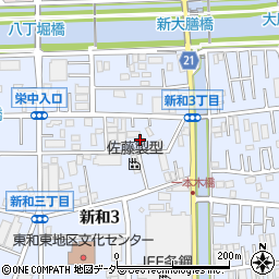 埼玉県三郷市新和3丁目156-1周辺の地図