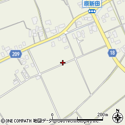 長野県伊那市東春近原新田周辺の地図