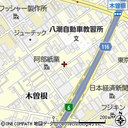 埼玉県八潮市木曽根周辺の地図