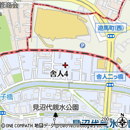 東京都足立区舎人4丁目周辺の地図