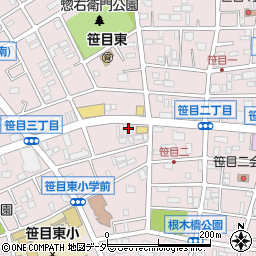 株式会社篠崎電気　笹目店周辺の地図
