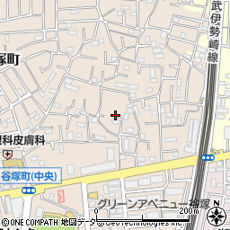 埼玉県草加市谷塚町1346-22周辺の地図