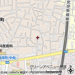 埼玉県草加市谷塚町1346-21周辺の地図